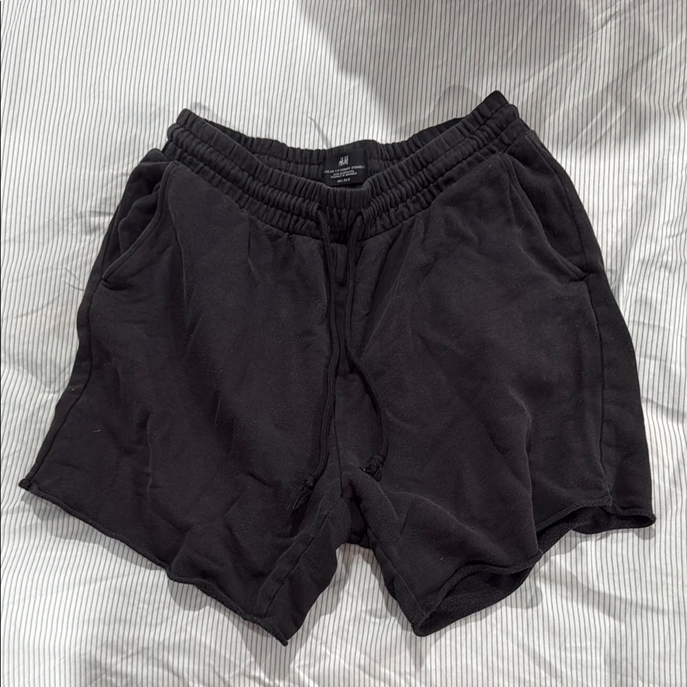 H&M Black Athletic Shorts with Elastic Waistband